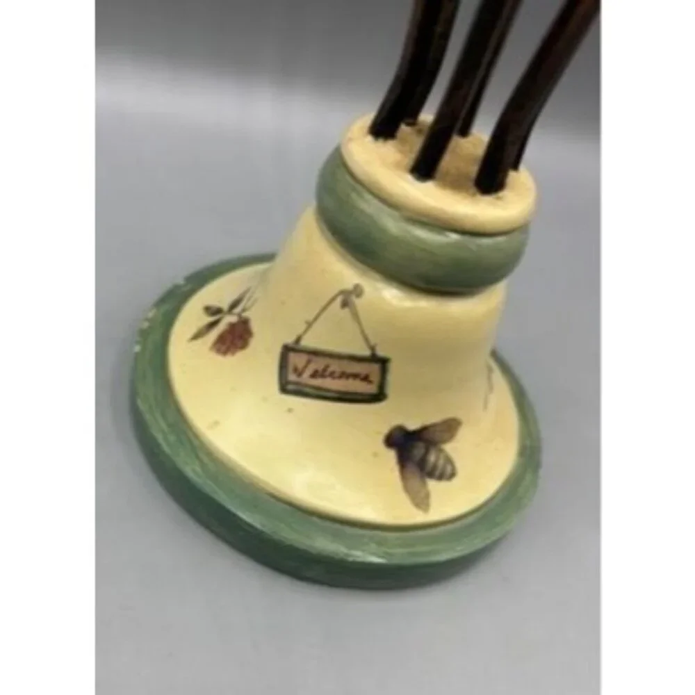 Pfaltzgraff Wrought Iron Resin Candlestick Holder Bee‎ Flowers 14